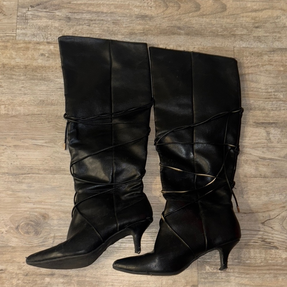 Macy's Black Heeled Boots Sleek Stiletto Ankle